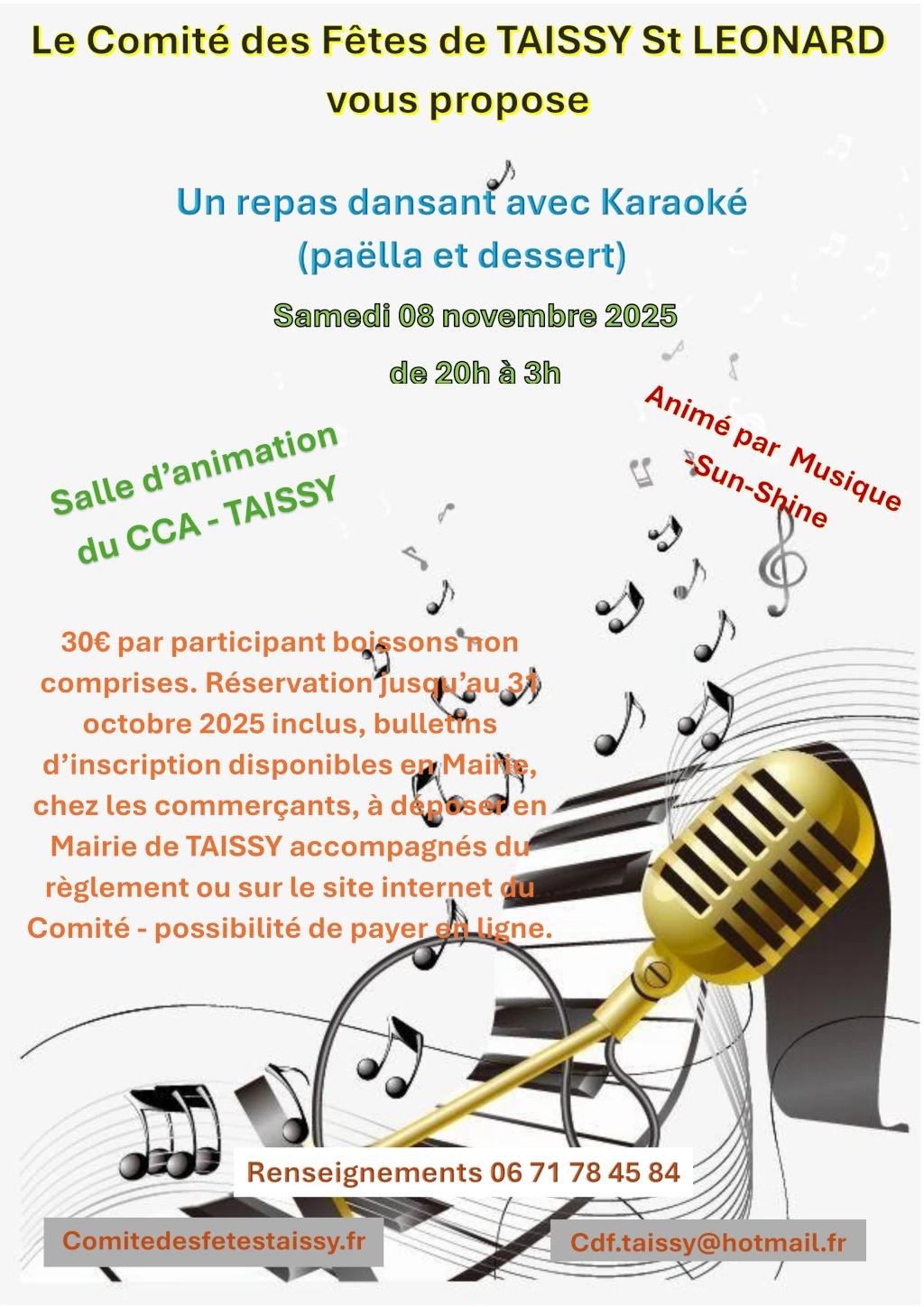 Affiche Repas dansant 8 novembre 2025