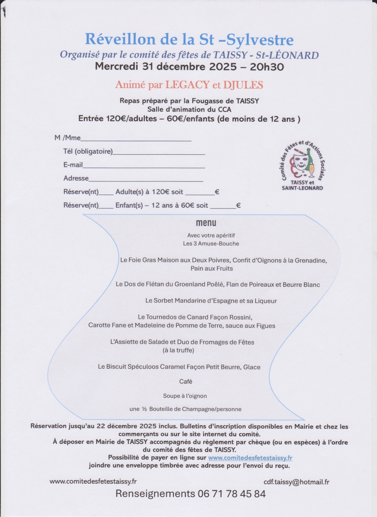 Menu Saint Sylvestre